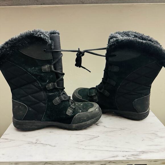 Columbia Ice Maiden II Black Snow Boots Women Size 9 - Picture 6 of 9